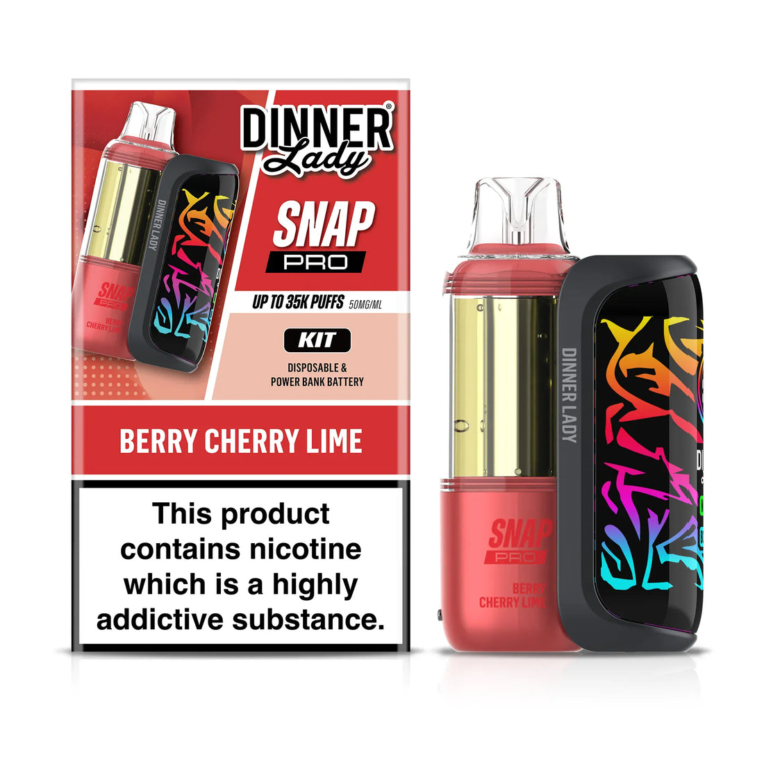 Dinner Lady Snap Pro KIT 35K - Disposable Vape (5%) (Box of 5) - MK Distro