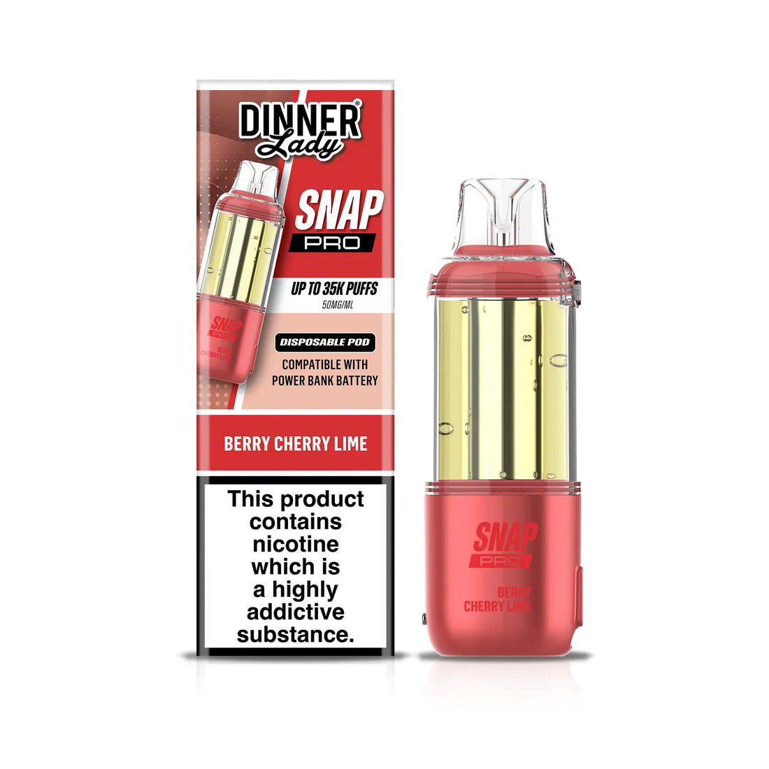 Dinner Lady Snap Pro POD 35K - Disposable Vape (5%) (Box of 5) - MK Distro