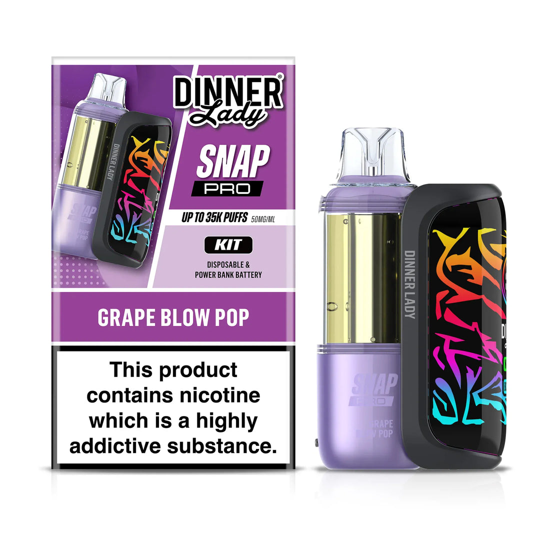 Dinner Lady Snap Pro KIT 35K - Disposable Vape (5%) (Box of 5) - MK Distro
