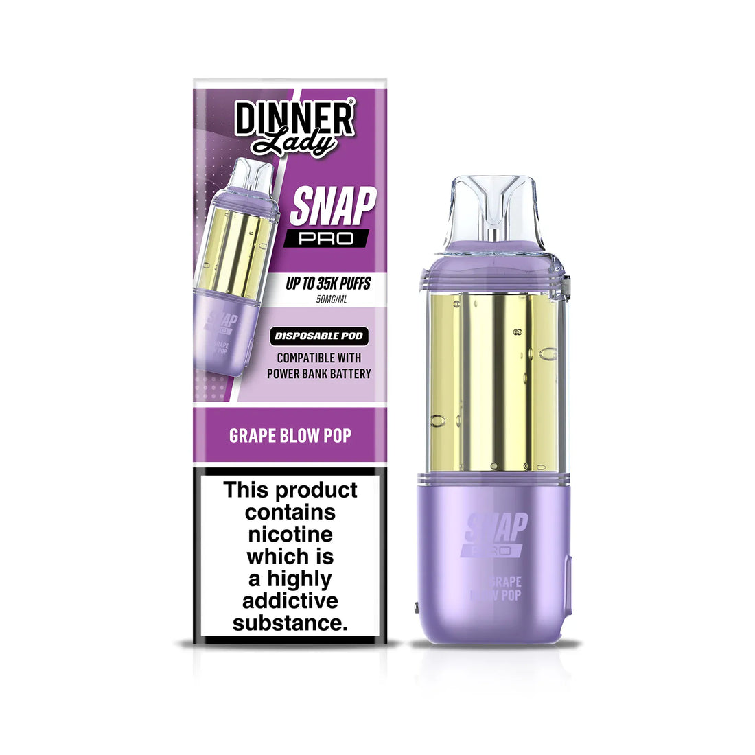 Dinner Lady Snap Pro POD 35K - Disposable Vape (5%) (Box of 5) - MK Distro