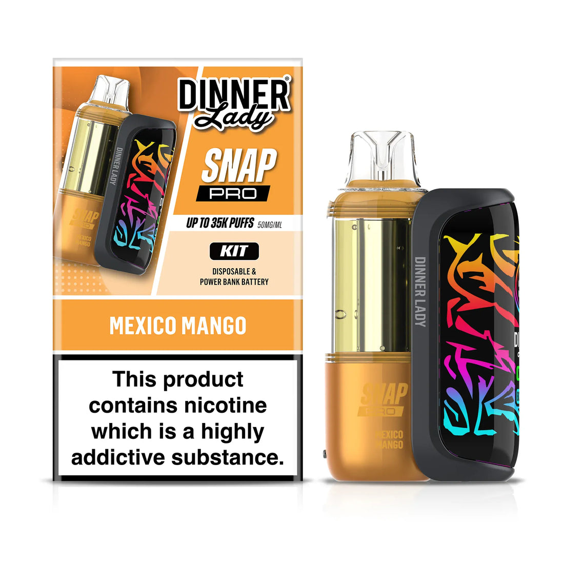 Dinner Lady Snap Pro KIT 35K - Disposable Vape (5%) (Box of 5) - MK Distro