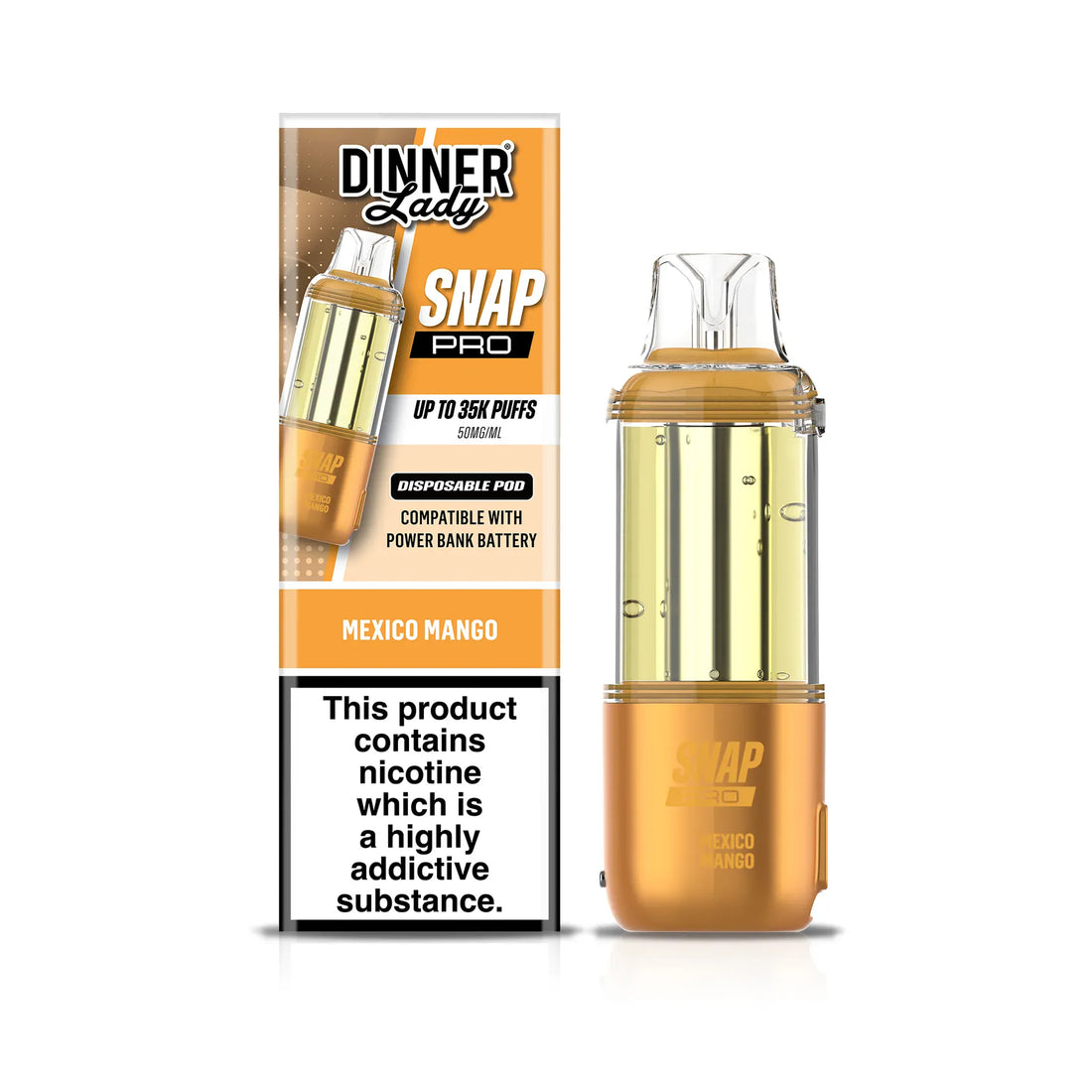 Dinner Lady Snap Pro POD 35K - Disposable Vape (5%) (Box of 5) - MK Distro