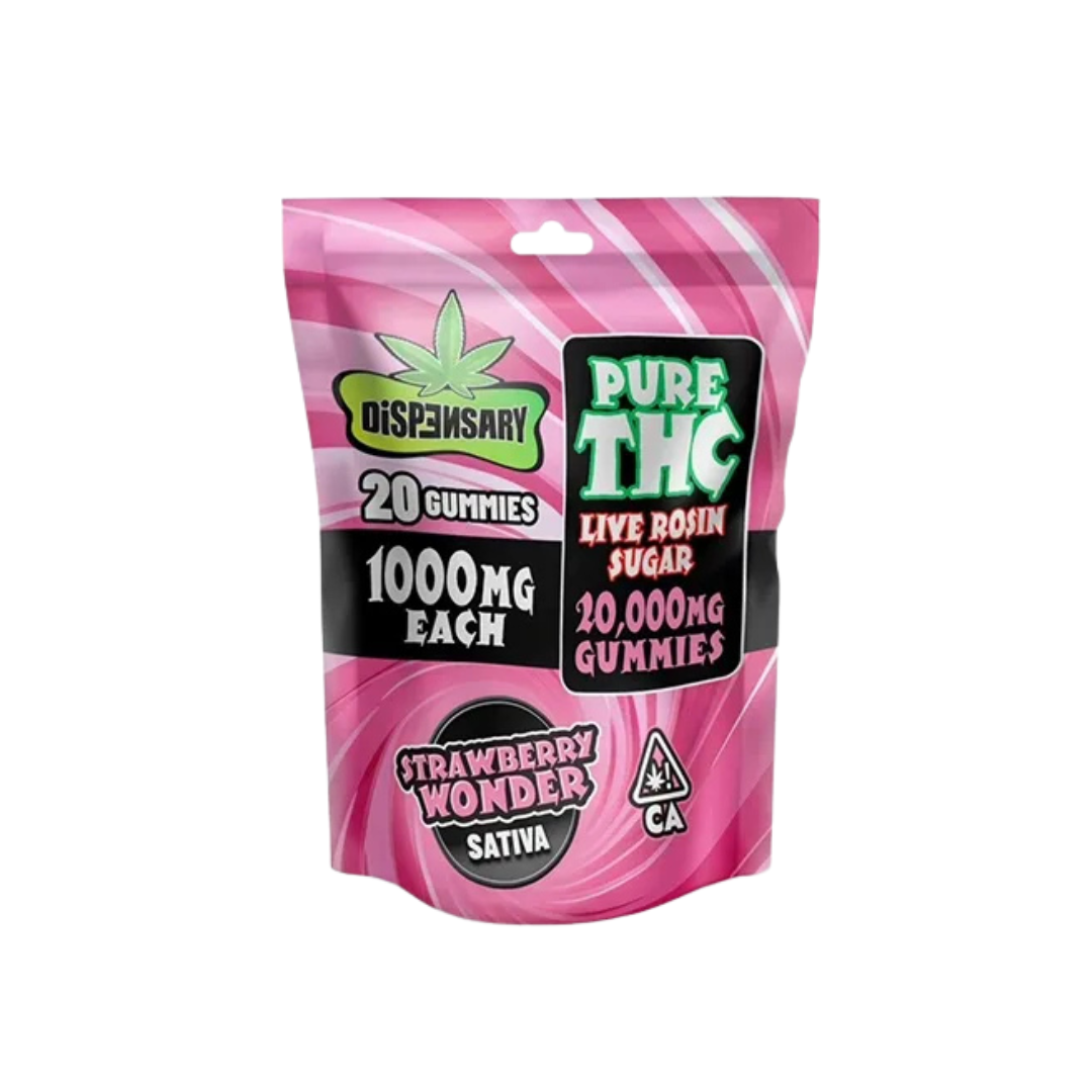 Dispensary - Pure THC-A Live Rosin Sugar - Delta Gummies (1000mg x 20 Gummies)