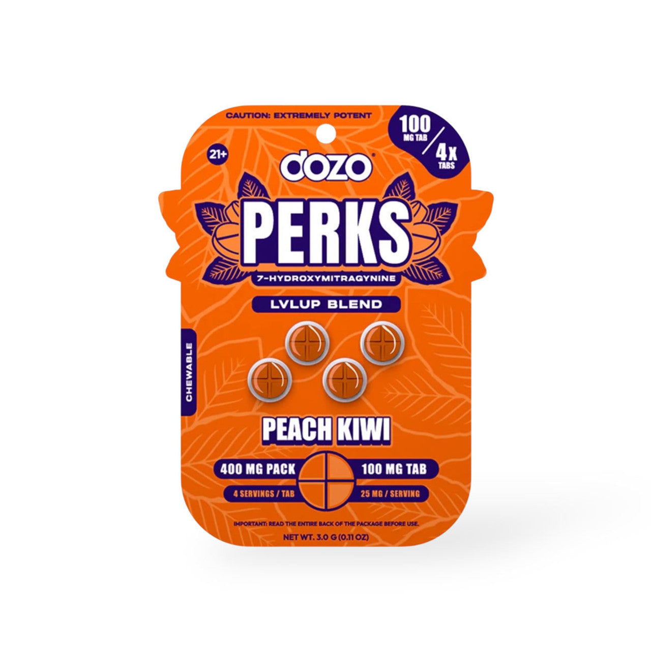 Dozo Perks - 7-Hydroxymitragynine Chewables (100mg x 4ct) - Kratom Capsules (Single)