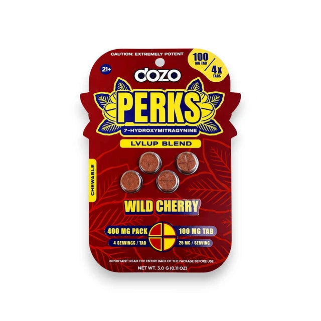 Dozo Perks 7-Hydroxymitragynine - Kratom Tablets (100mg x 4) (Single)