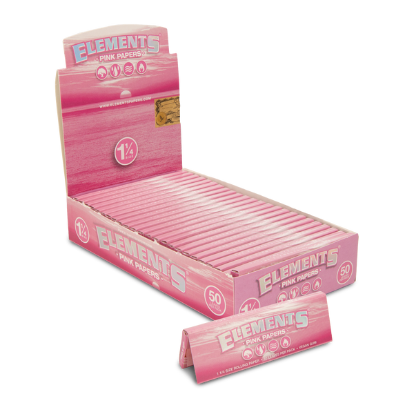 Elements - Pink 1 1/4 size - Rolling Papers (25 x 50 Papers) - MK Distro