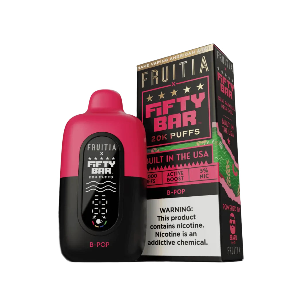 Fruitia x Fifty Bar - Disposable Vape (5% - 20,000 Puffs) - Box of 5