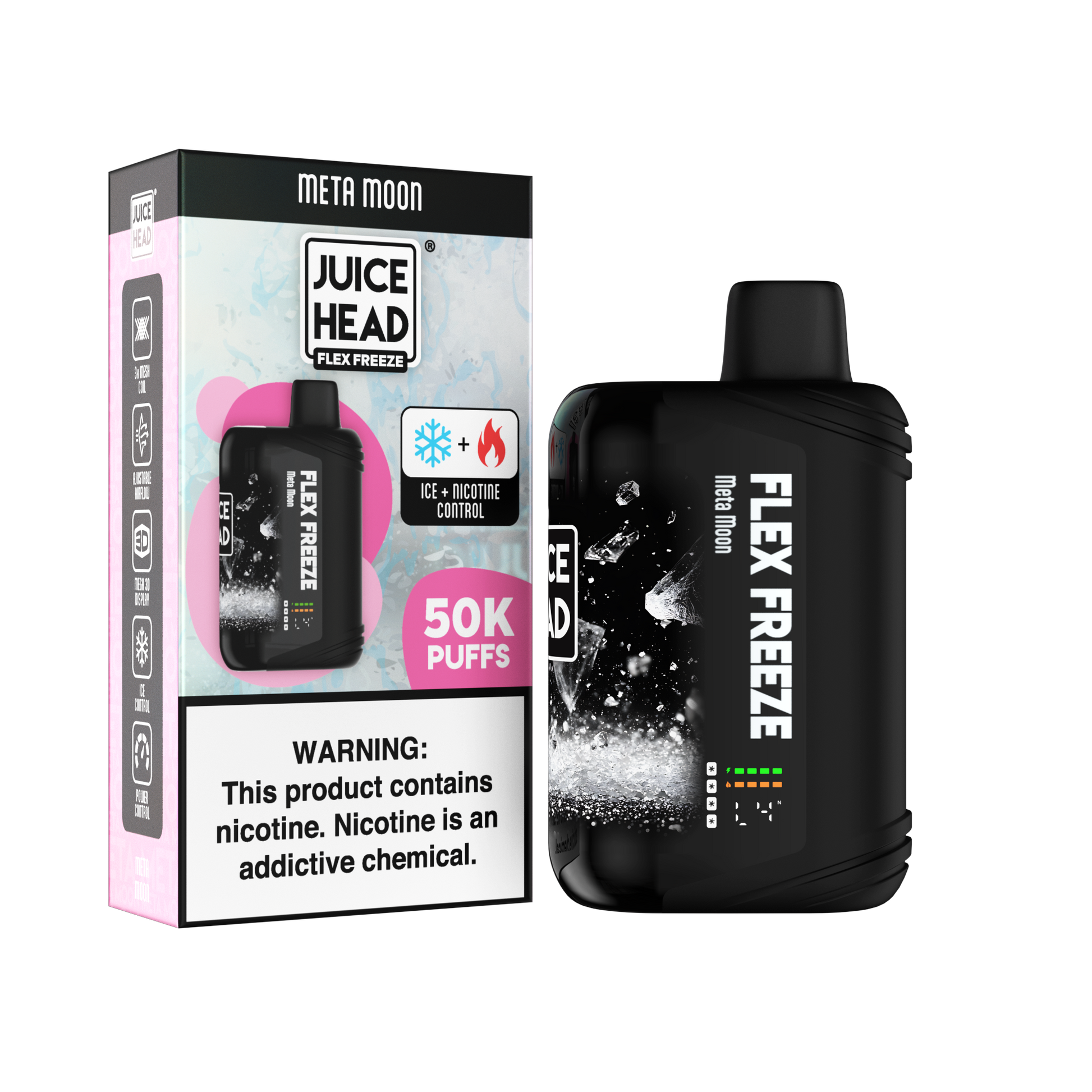 Juice Head Flex Freeze 50K - Disposable Vape (5%) (Box of 5) TX Compliant - MK Distro