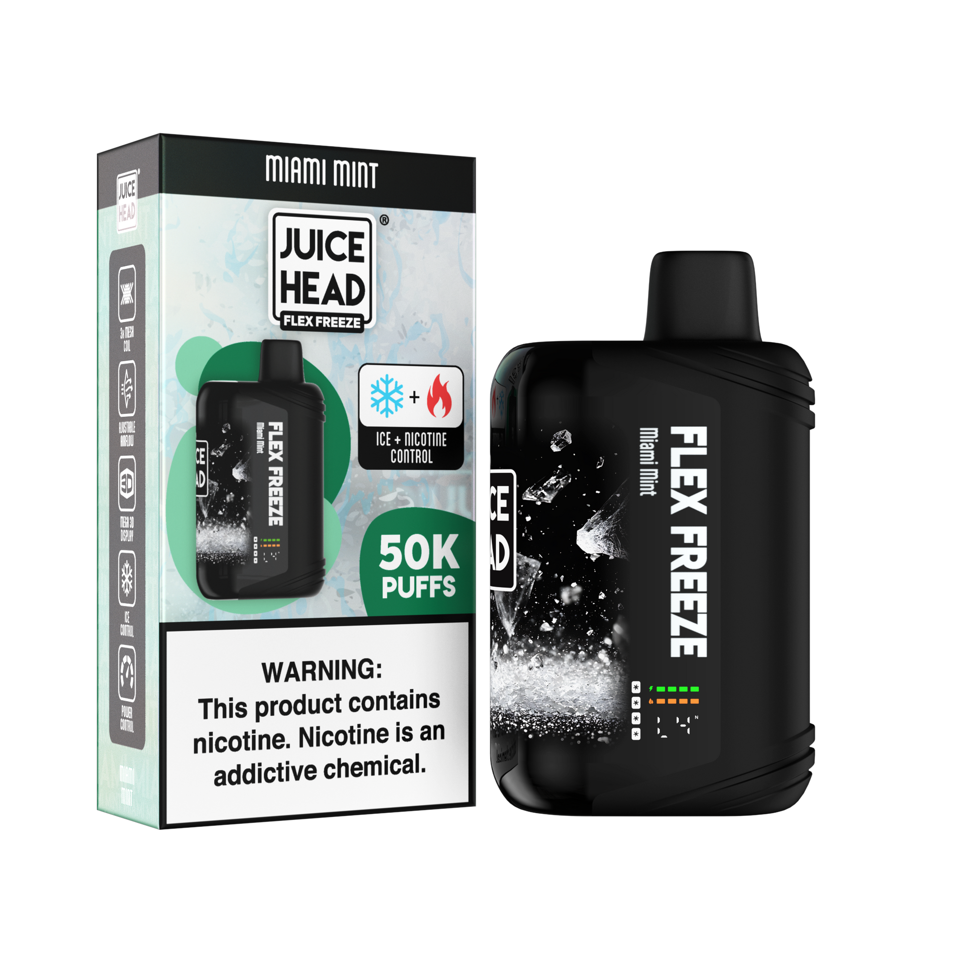 Juice Head Flex Freeze 50K - Disposable Vape (5%) (Box of 5) TX Compliant - MK Distro