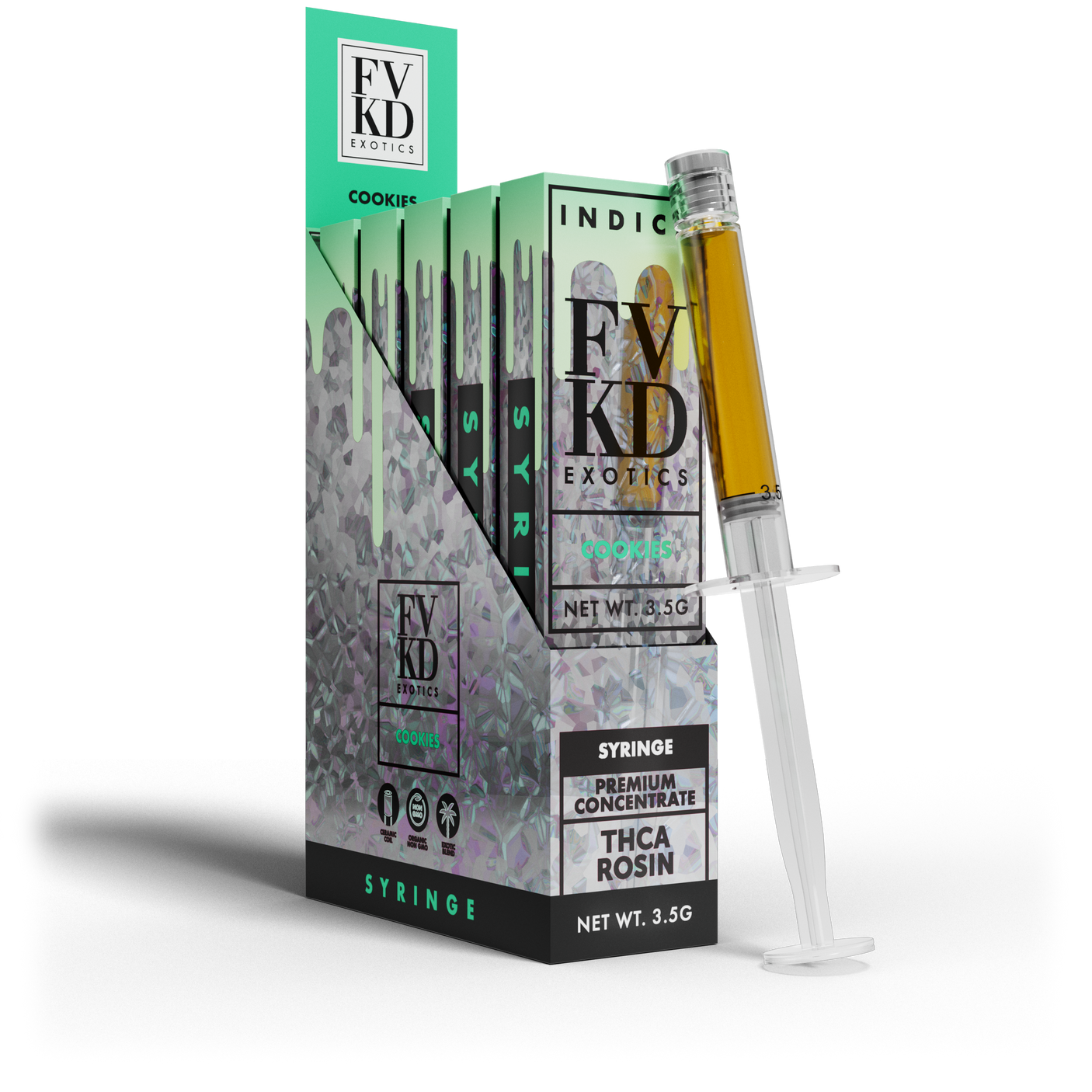 FVKD Exotics THCA Rosin - Hemp Syringe (3.5g) (Display of 5)