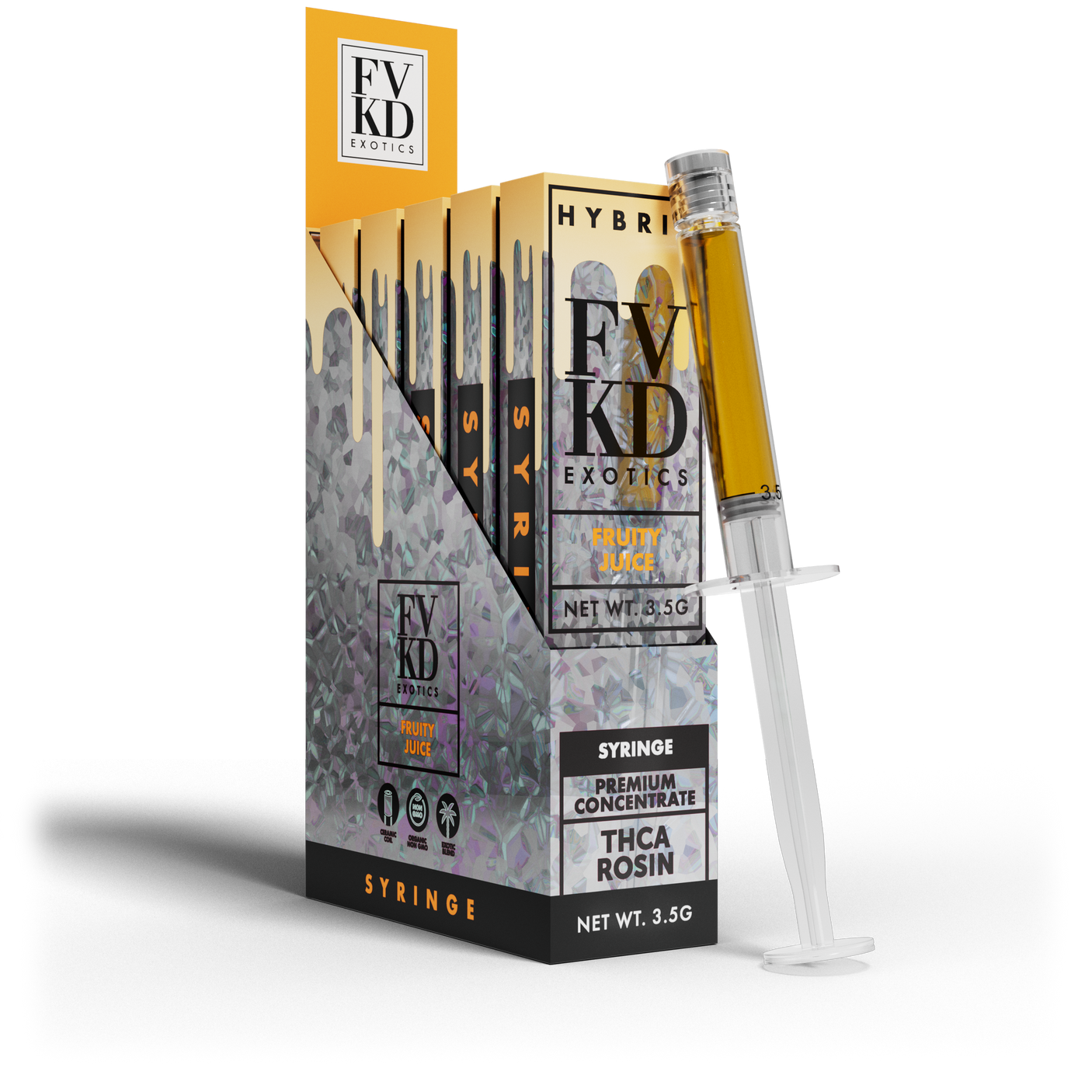FVKD Exotics THCA Rosin - Hemp Syringe (3.5g) (Display of 5)