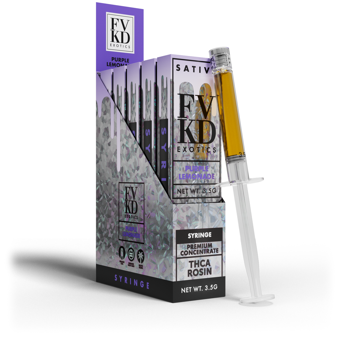 FVKD Exotics THCA Rosin - Hemp Syringe (3.5g) (Display of 5)