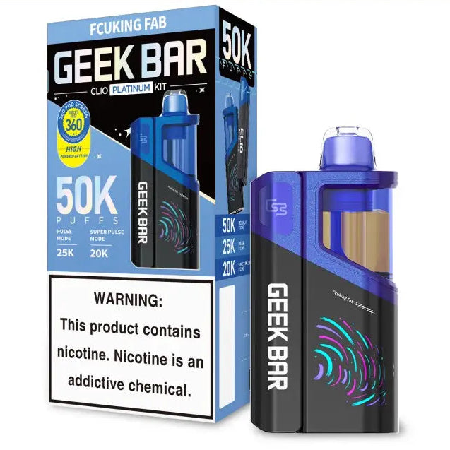 Geek Bar Clio Platinum KIT 50K - Disposable Vape (5%) (Box of 5)