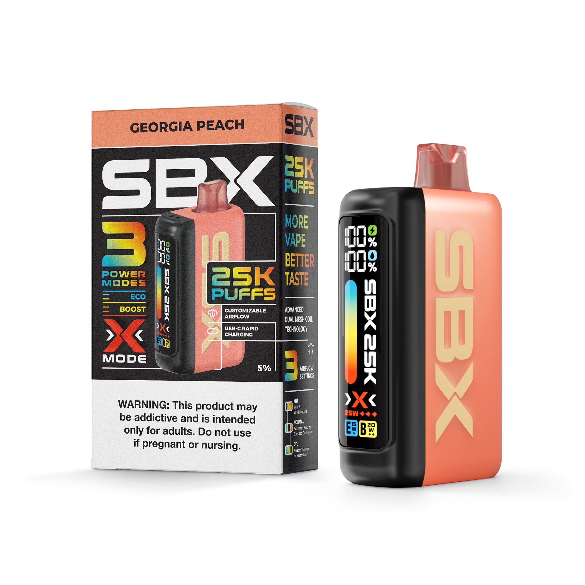 SBX - Disposable Vapes (5% - 25,000 Puffs) - Box of 5 (SALE ONLY OUT OF TEXAS)