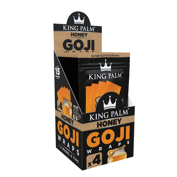 King Palm - 4.5" Goji Wraps W/Tips - Blunt/Hemp Wraps(15 Packs x 4 Wraps) - MK Distro