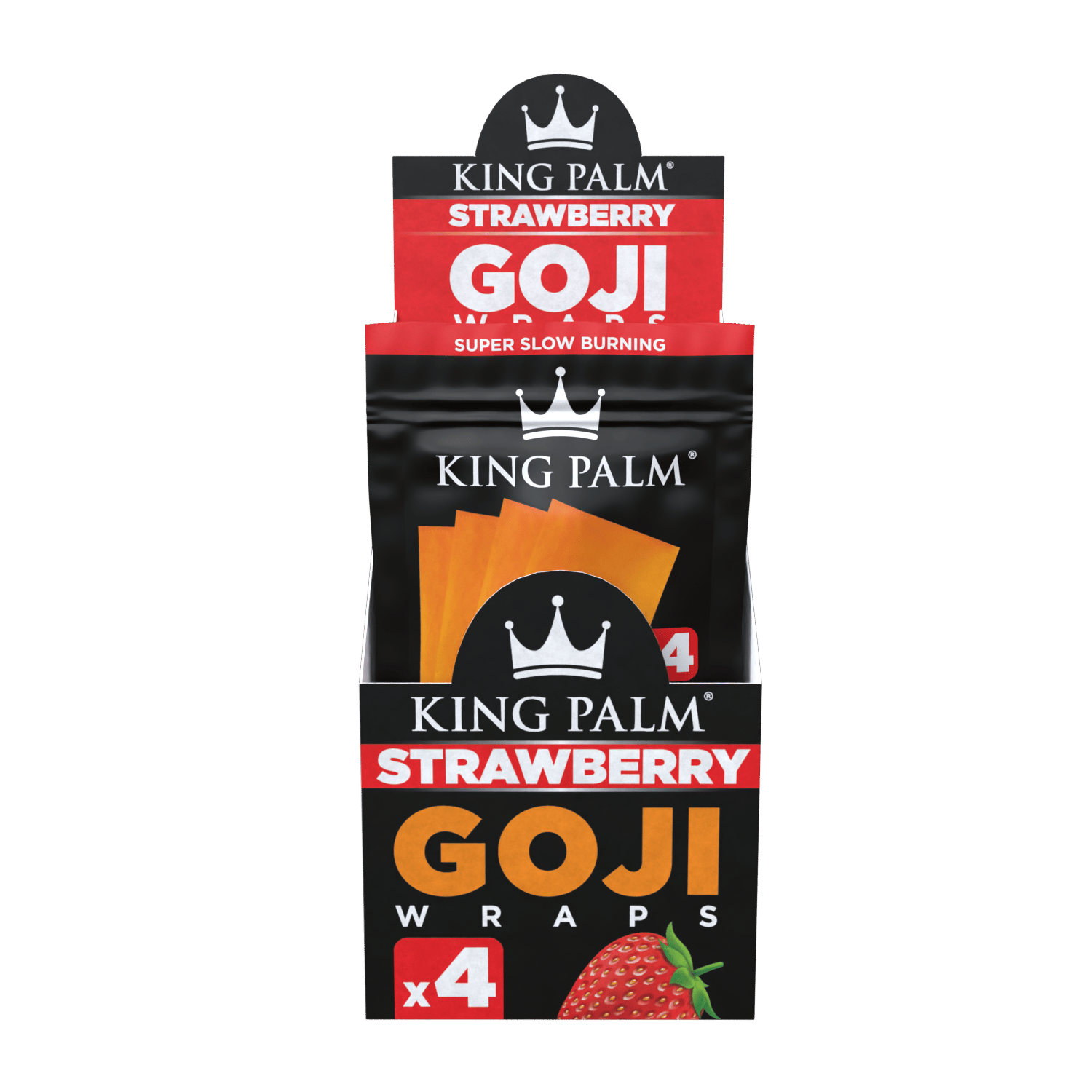 King Palm - 4.5" Goji Wraps W/Tips - Blunt/Hemp Wraps(15 Packs x 4 Wraps) - MK Distro