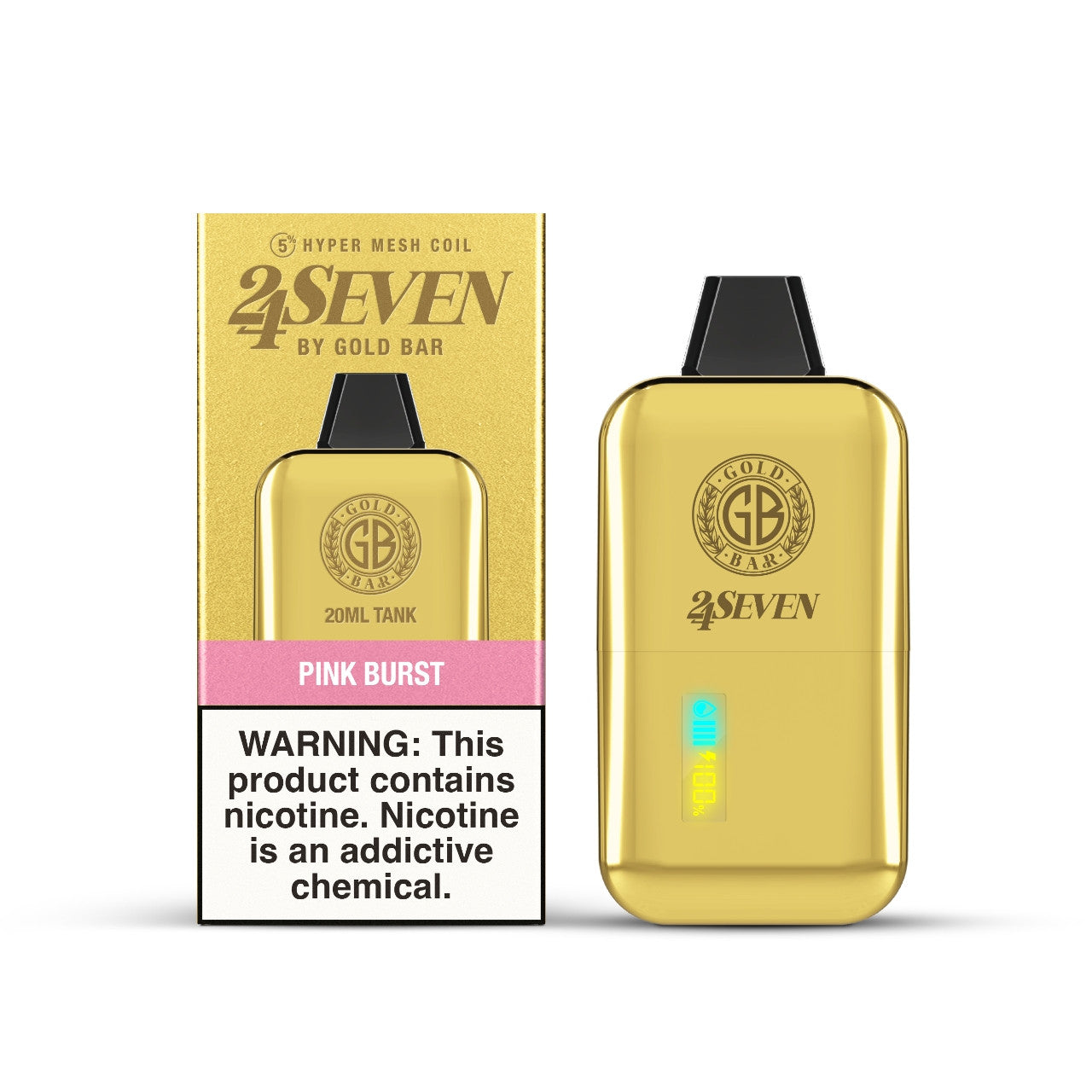 Gold Bar 24 Seven  - Disposable Vape (5% - 24,000 Puffs) - Single - MK Distro