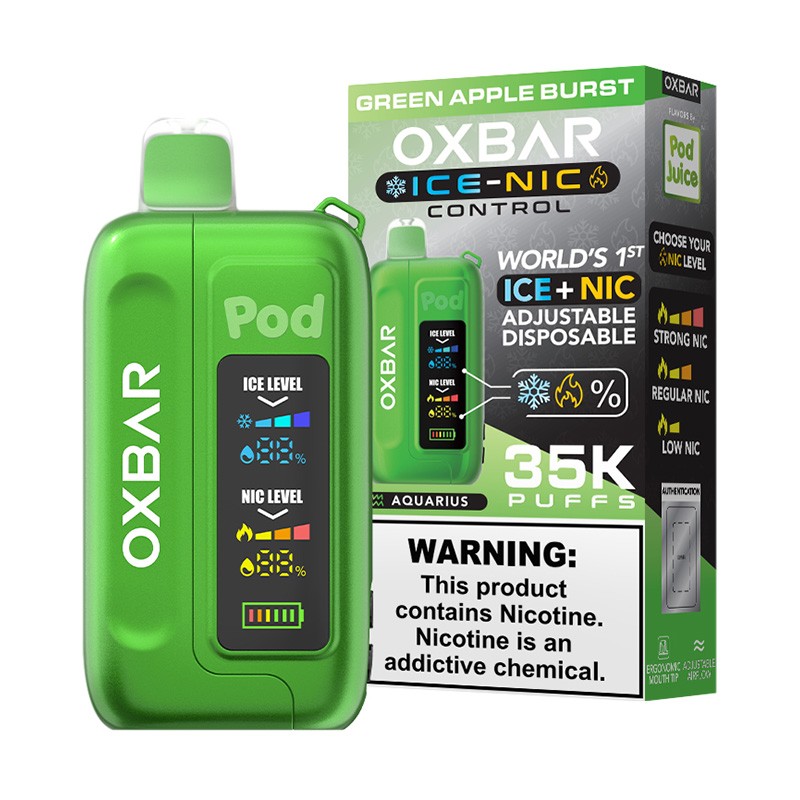 Oxbar x Pod Juice Ice-Nic Control - Disposable Vapes (5% - 35,000 Puffs) - Box of 5 - MK Distro