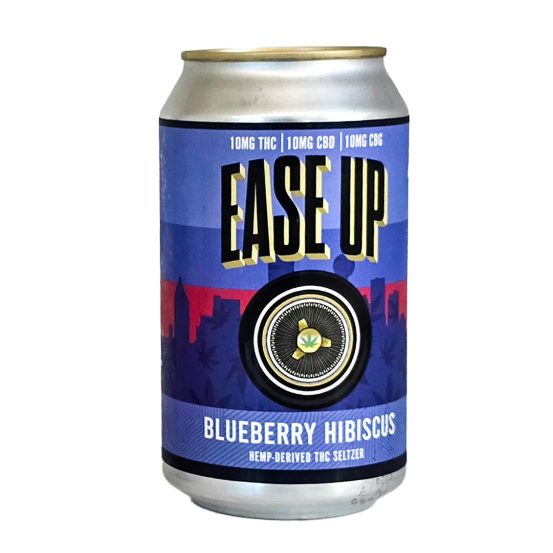 Ease Up -  Hemp Derived THC Seltzer(10mg THC+10mg CBD+10mg CBG) - Pack of 4