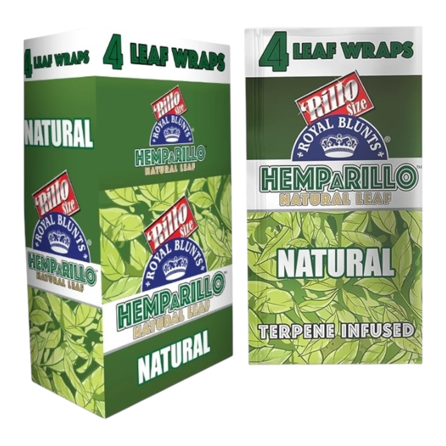Royal Blunts - Hemparillo Leaf Wraps - Blunt/Hemp Wraps(25 Packs x 4 Wraps) - MK Distro