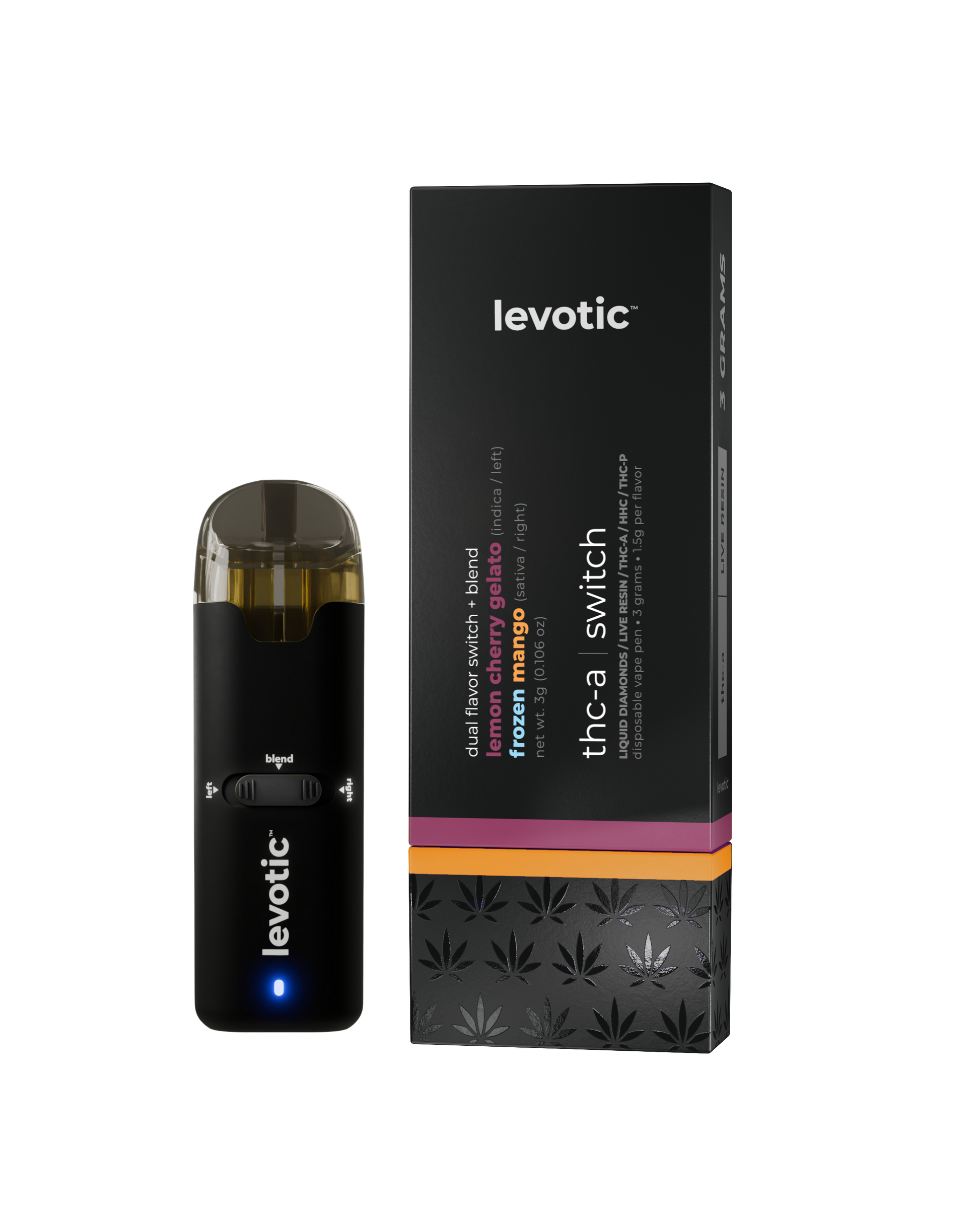 Levotic - THCa Switch(LiquidDiamonds+Live Resin+THC-A+HHC+THC-P)- Premium Blend Delta Disposables (3g) - MK Distro