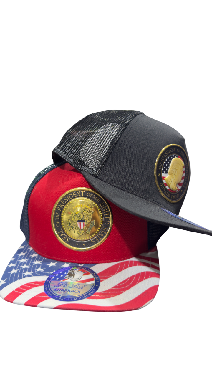 United States President Trump (Gold Profile) - Trucker Hats - MK Distro