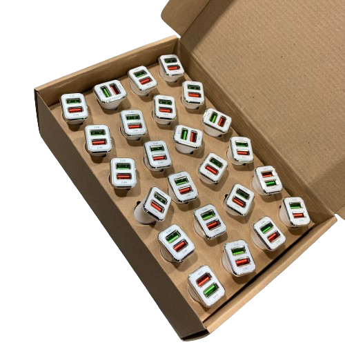 WegaCell - Car Charger 2.4A (WL-2USB05-DCH) - Cell Phone Accessories (Box of 24) - MK Distro