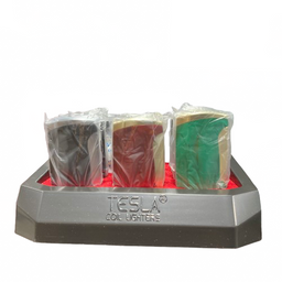 Tesla Coil - Cigar Punch Design (61764-T) - Dual Flame Refillable Lighters (Box of 12) - MK Distro