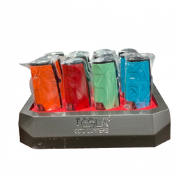 Tesla Coil - 3 Torch Side Press (61809-T) - Triple Flame Refillable Lighters (Box of 12) - MK Distro