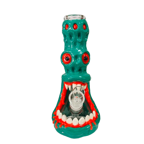 10" WaterPipe - Hand Painting Plant Algae Design (MWSH23)