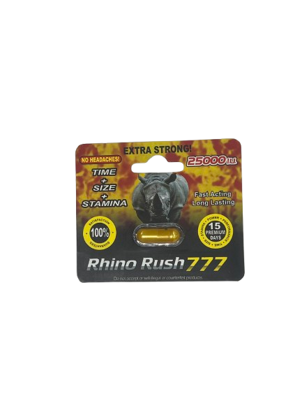 Rhino Rush 777 25000 IU - Performance Enhancement Pills - Box of 30 - MK Distro