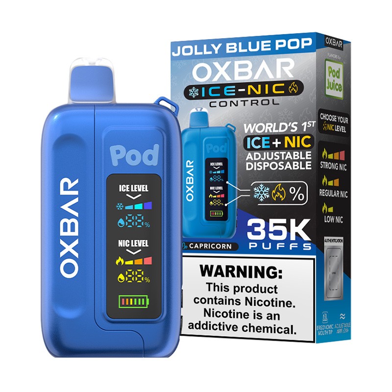 Oxbar x Pod Juice Ice-Nic Control - Disposable Vapes (5% - 35,000 Puffs) - Box of 5 - MK Distro
