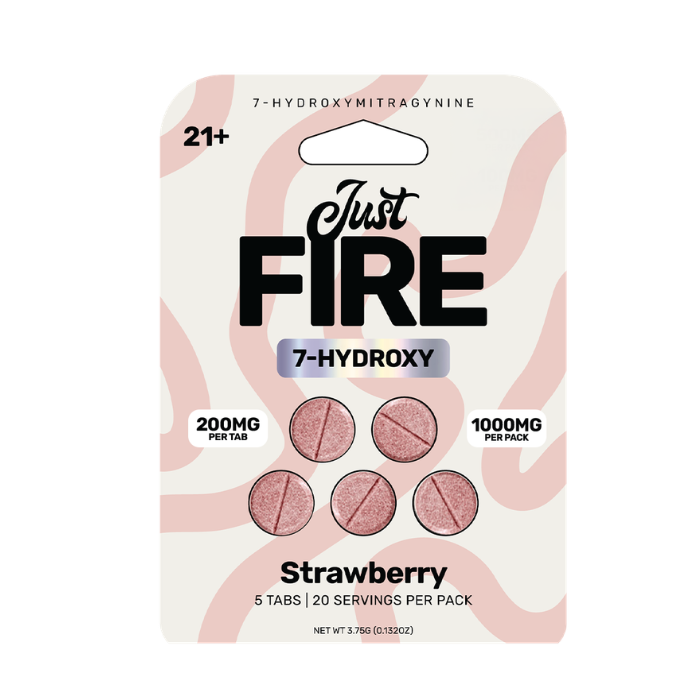 Just Fire 7 100mg (7OH|MIT) - Kratom Tablets (200mg x 5) (Display of 5)