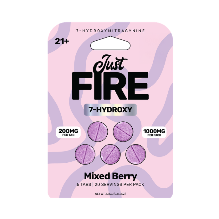 Just Fire 7 100mg (7OH|MIT) - Kratom Tablets (200mg x 5) (Display of 5)