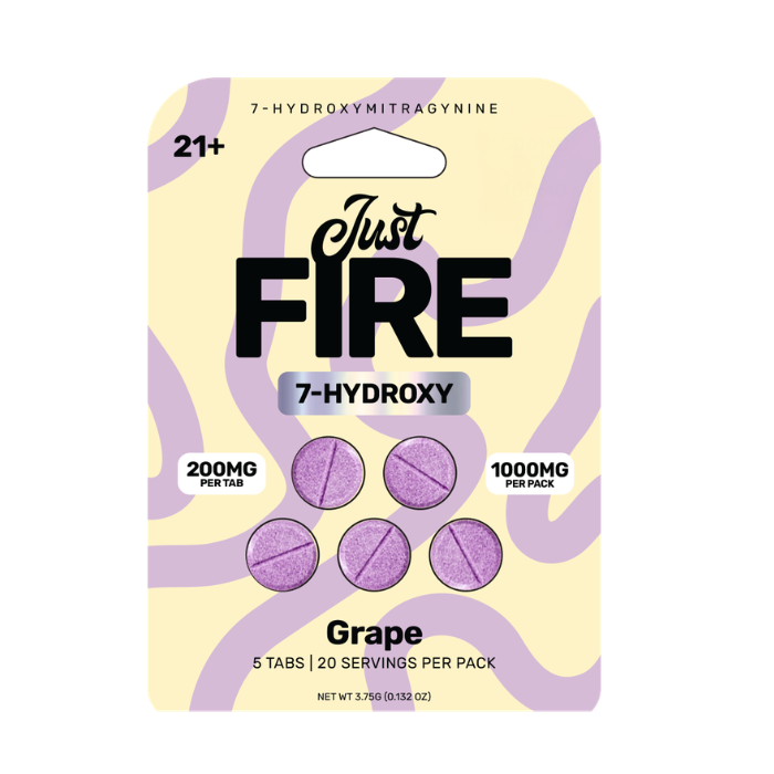 Just Fire 7 100mg (7OH|MIT) - Kratom Tablets (200mg x 5) (Display of 5)