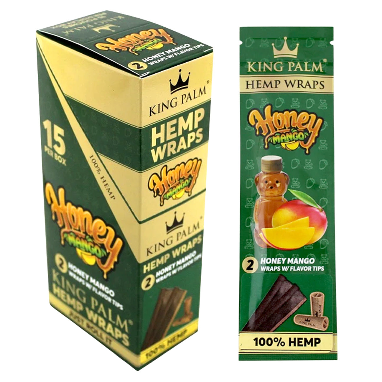 King Palm - 1.5gm Slim Hemp Wraps with Tips - Blunt/Hemp Wraps(15 Pack x 2 Wraps) - MK Distro