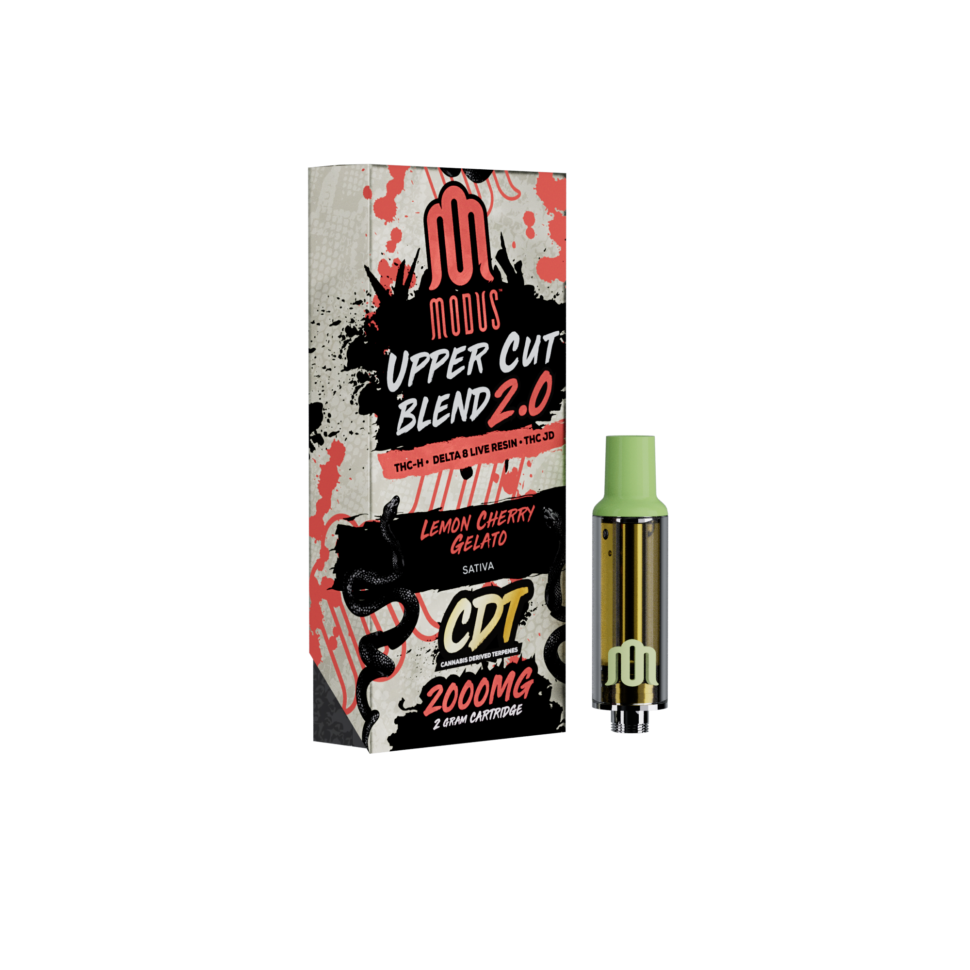 MODUS - Uppercut Blend 2.0 (THC-H + D8 Live Resin + THC-JD) - Hemp Cartridges (2g x 5) - MK Distro