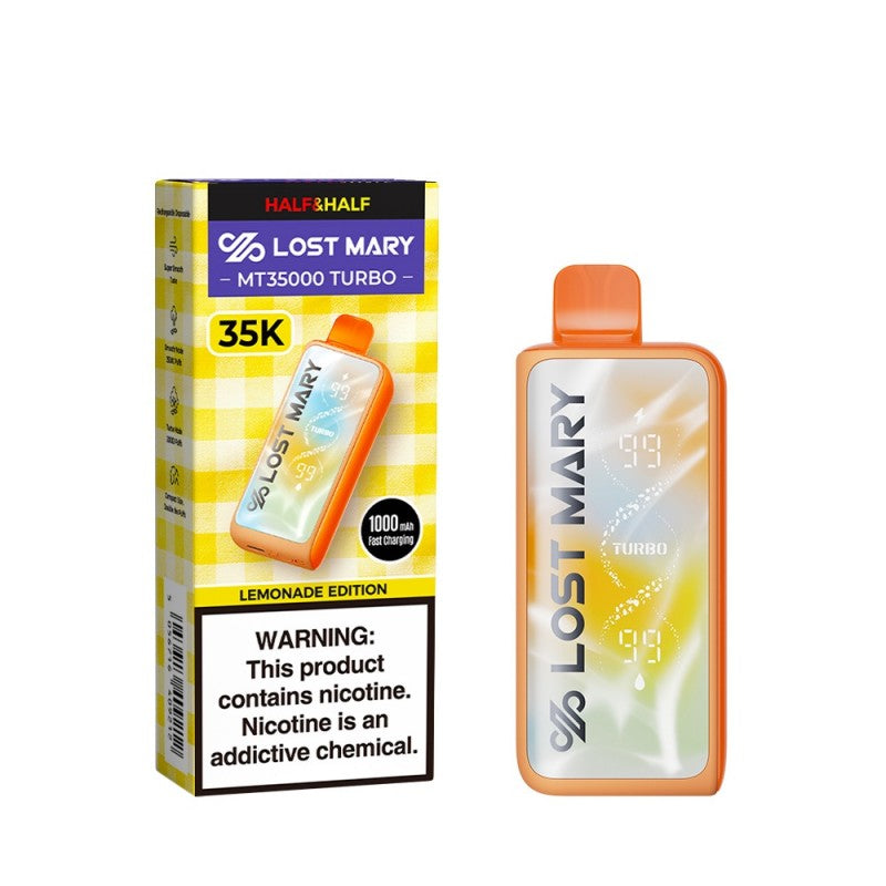 Lost Mary MT 35K Turbo Lemonade Edition - Disposable Vape (5%) (Box of 5) TX Compliant - MK Distro