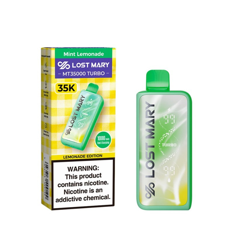 Lost Mary MT 35K Turbo Lemonade Edition - Disposable Vape (5%) (Box of 5) TX Compliant - MK Distro
