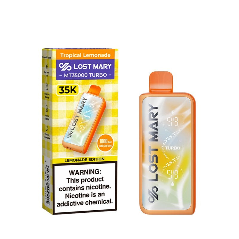 Lost Mary MT 35K Turbo Lemonade Edition - Disposable Vape (5%) (Box of 5) TX Compliant - MK Distro