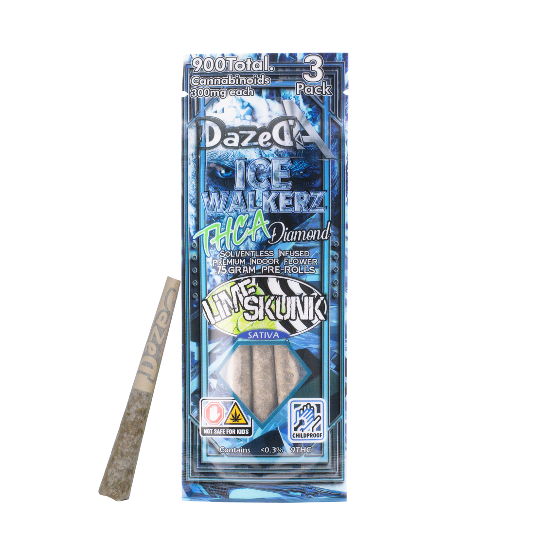Dazed - Ice Walkerz (THC-A) - Hemp Pre Rolls (0.75g x 10) - MK Distro