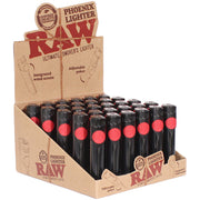 Raw Pheonix Black Lighters - Refillable Lighters (Display of 30) - MK Distro