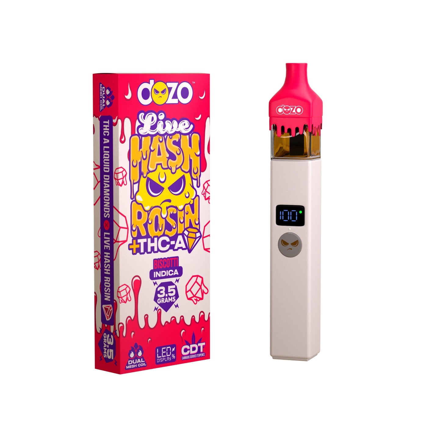 Dozo - Live Hash Rosin + THC-A - Delta Disposable (3.5g) - MK Distro