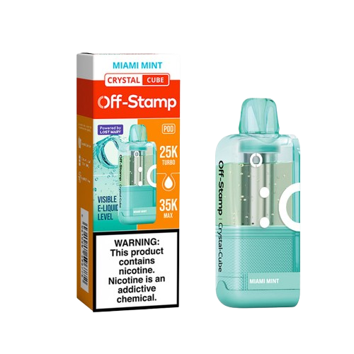 Off Stamp X-Cube Crystal Pod (TC) - Disposable Vapes (5% - 35,000 Puffs) - Box of 5  (TEXAS COMPLIANT)