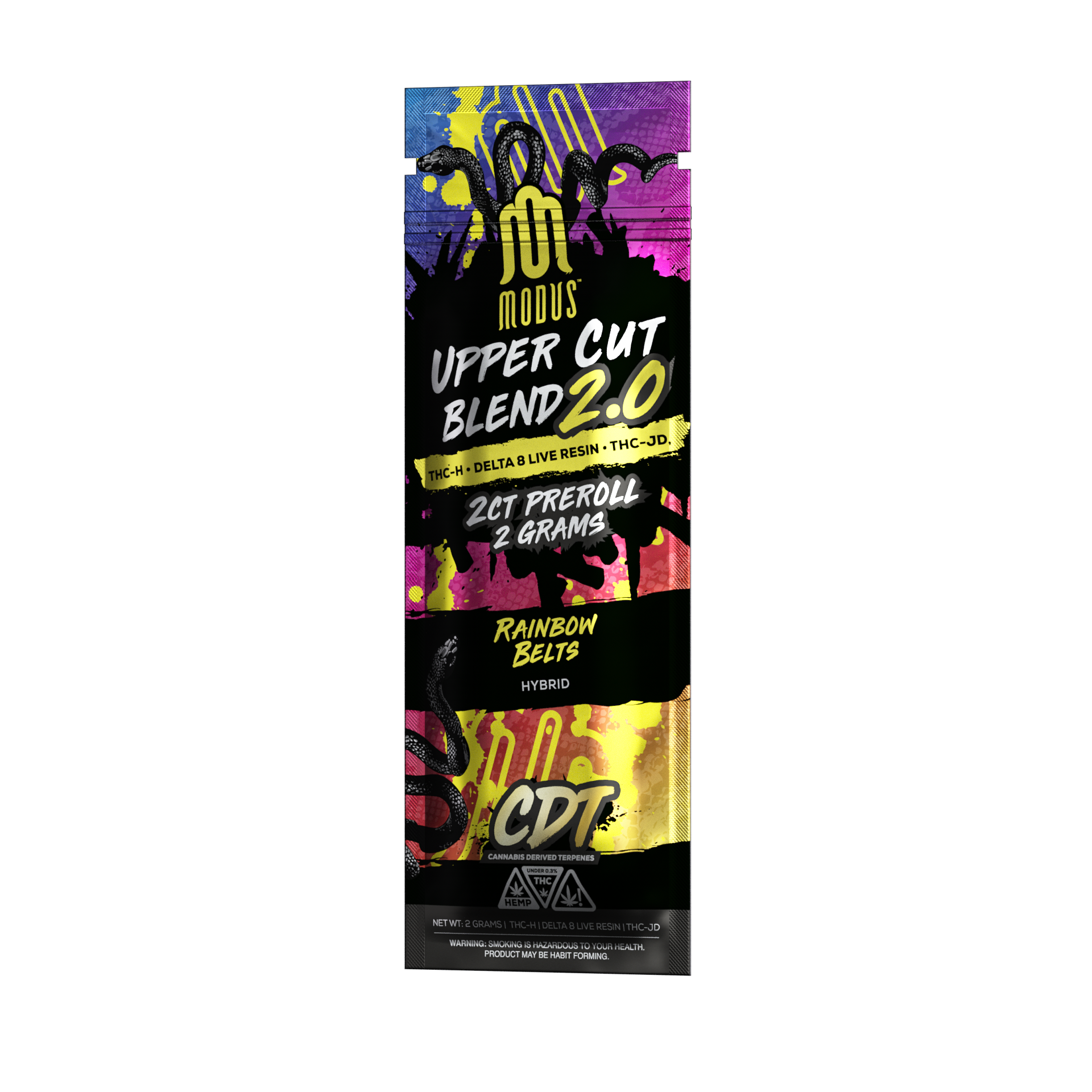 MODUS - Uppercut Blend 2.0 (THC-H + D8 Live Resin + THC-JD) - Hemp Pre-Rolls (2g x 10) - MK Distro