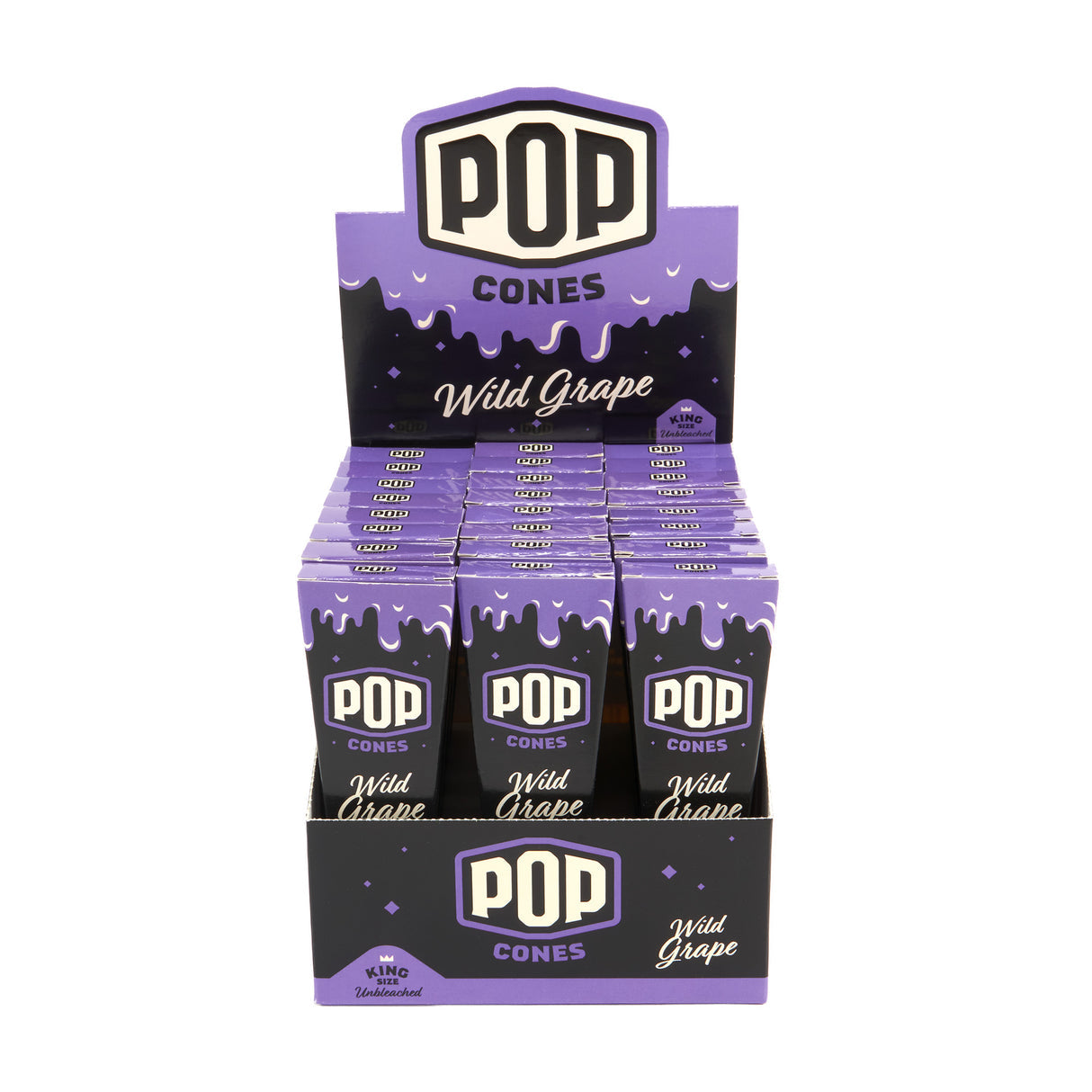 POP Cones - Unbleached King Size- Cones (24 Packs x 3 Cones) - MK Distro