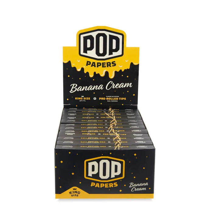 POP Papers - King Size Ultra Thin Papers W/Pre-Rolled Tips (24 Packs x 32 Papers,12 Tips) - MK Distro
