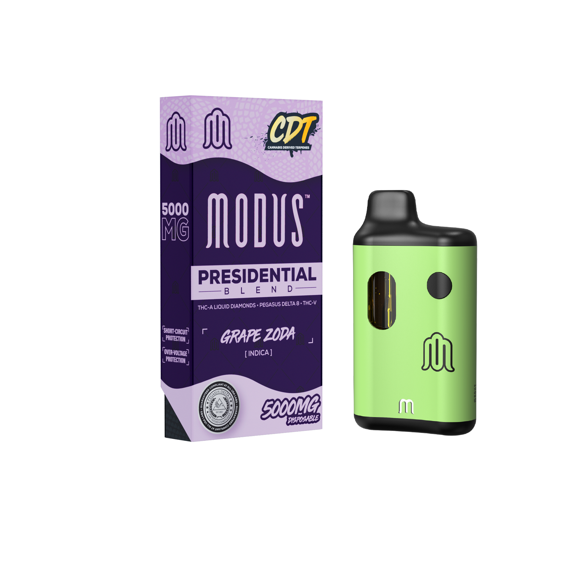 MODUS - CDT Presidential Blend (THC-A Liquid Diamond + Pegasus D8 + THC V) - Hemp Disposable (5g x 5) - MK Distro