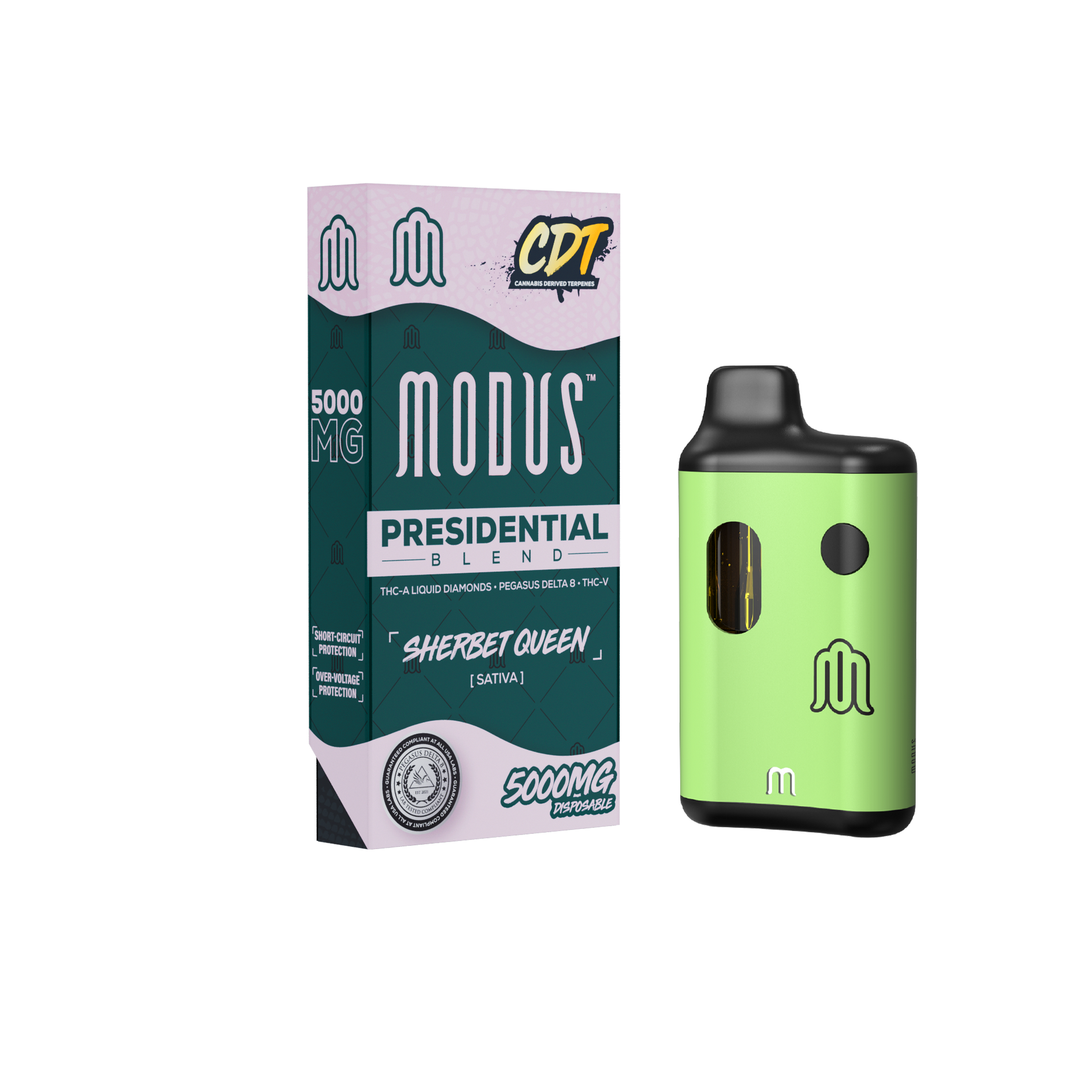 MODUS - CDT Presidential Blend (THC-A Liquid Diamond + Pegasus D8 + THC V) - Hemp Disposable (5g x 5) - MK Distro