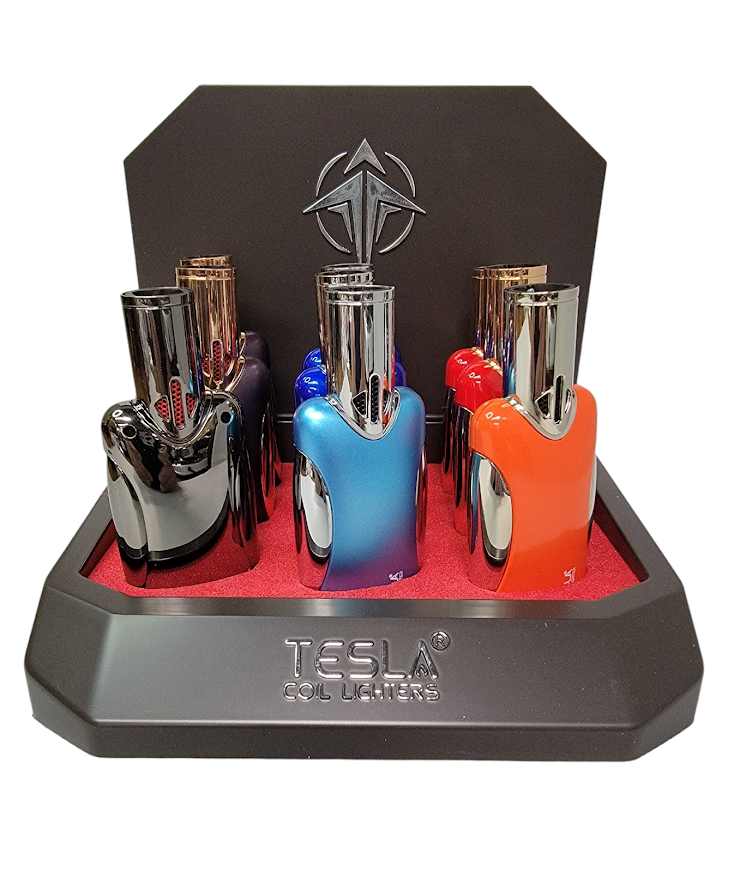 Tesla Coil - Straight Up Shooter (61623-T) - Quadra Flame Refillable Lighters (Box of 9) - MK Distro